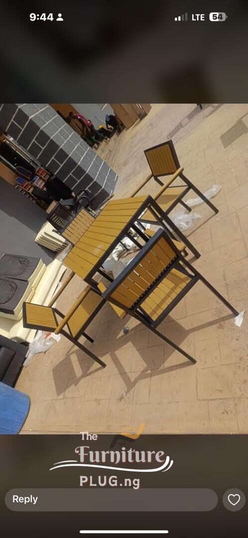 Classy Wooden Restaurant 4 Seater Dining Set with Metal Frame 3 Classy Minimalist Restaurant Cafe Dining Wooden Table and chair with metal frame