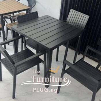 Classy Minimalist Restaurant Cafe Dining Wooden Table and chair with metal frame