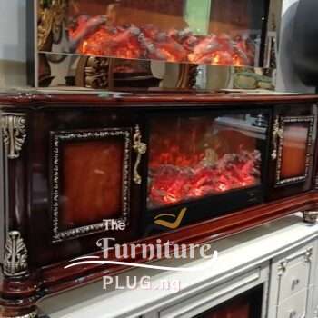 Luxury Royal Reddish Brown Fireplace TV stand