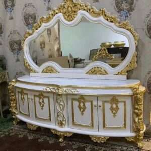 Turkish Design Royal Console Mirror and Dining Side Board Set
