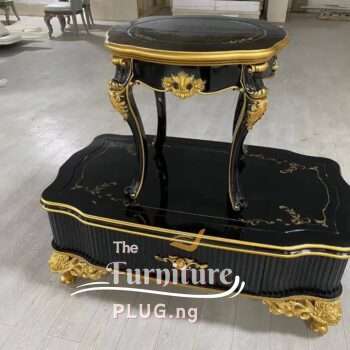 Luxury Antique Center Table and 2 Side Stool Set