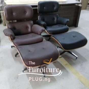 Luxury Leather Lounge Chair with Footrest