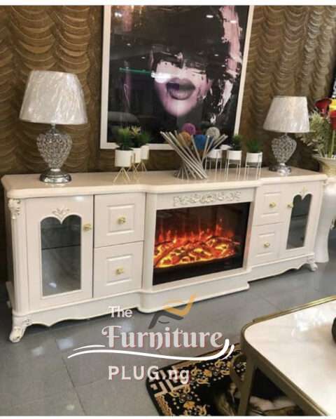 Contemporary 6 Feet LED Fireplace TV stand