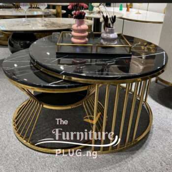 Luxury Marble Top 2 in 1 Center Table Set