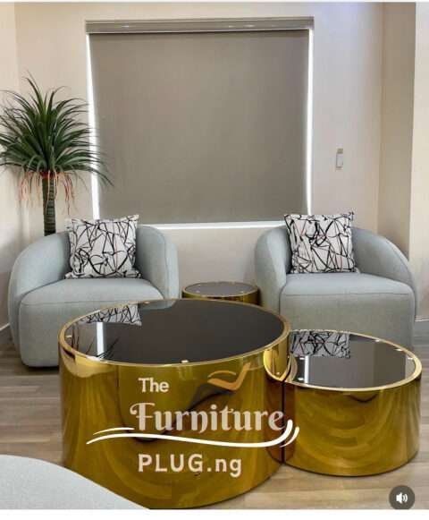 Luxury Contemporary 3 in 1 Coffee Table - Gold frame