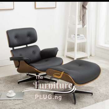 Luxury Leather Lounge Chair with Footrest