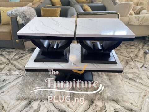 Marble Board Center Table with 2 side stools