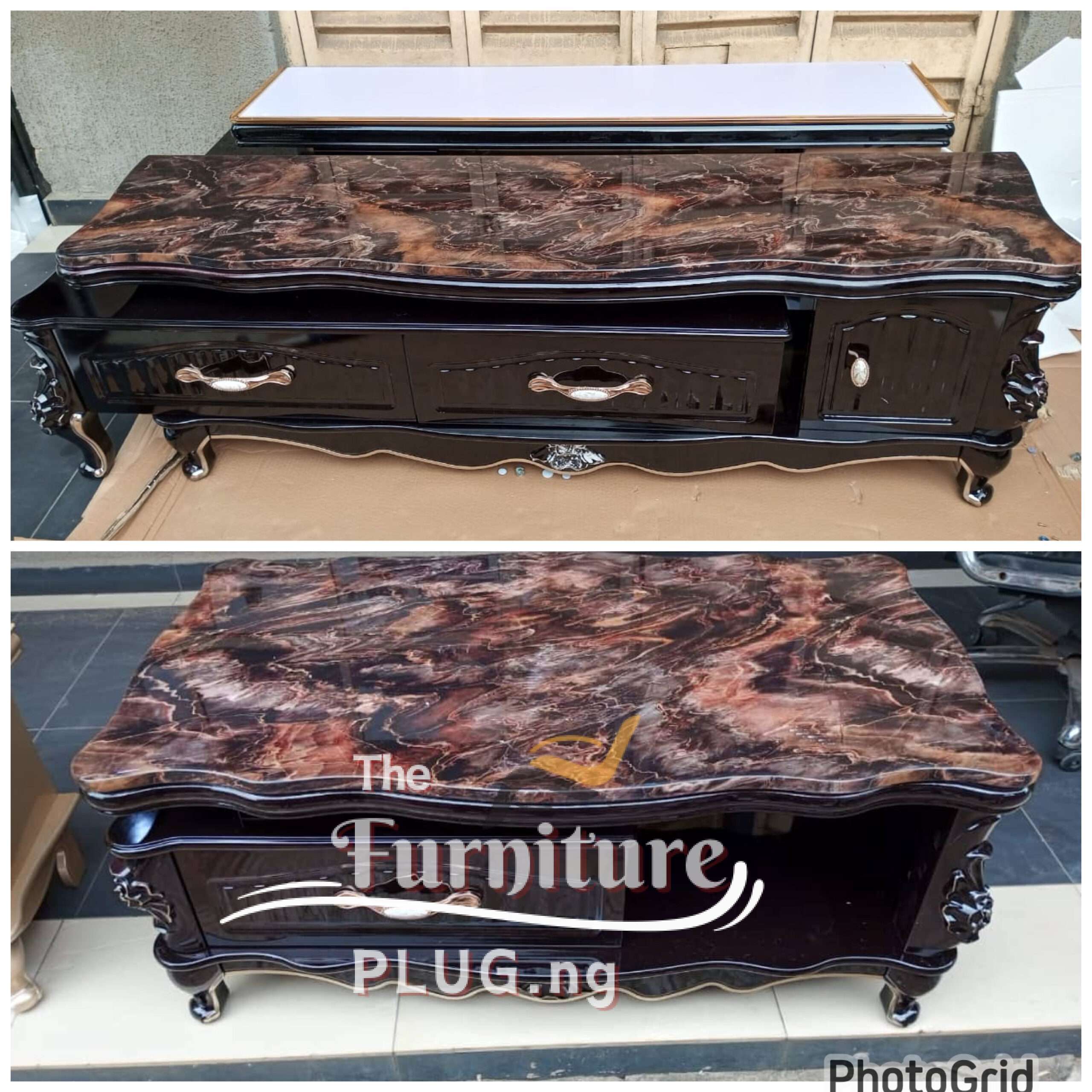 Royal marble TV Stand and Center Table - The Furniture Plug Nigeria