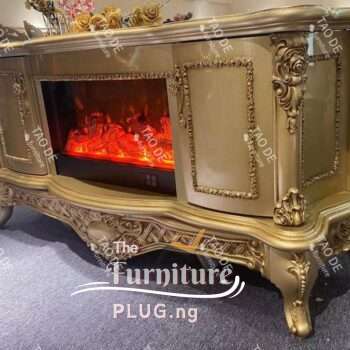 Luxury Royal Golden Fireplace TV stand