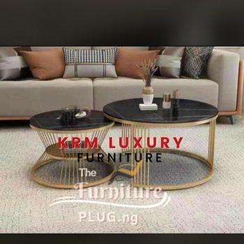 Luxury Marble Top 2 in 1 Center Table Set