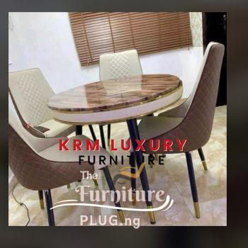 round marble 4 seater dining set