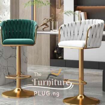 Luxury Fabric Lounge and Bar Stools with Gold Stand