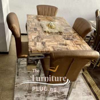 Quality Marble Top 4 Seater Dining Set - Rectangle Big Table