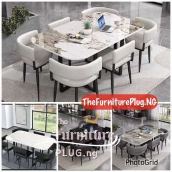 classy marble 6 seater dining set