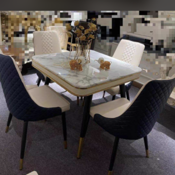 Classy 4 Seater Marble Top Dining Table Set