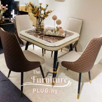 marble top 4 seater dining table set