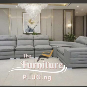 5 seater luxury fabric leather sectional sofa with compartment
