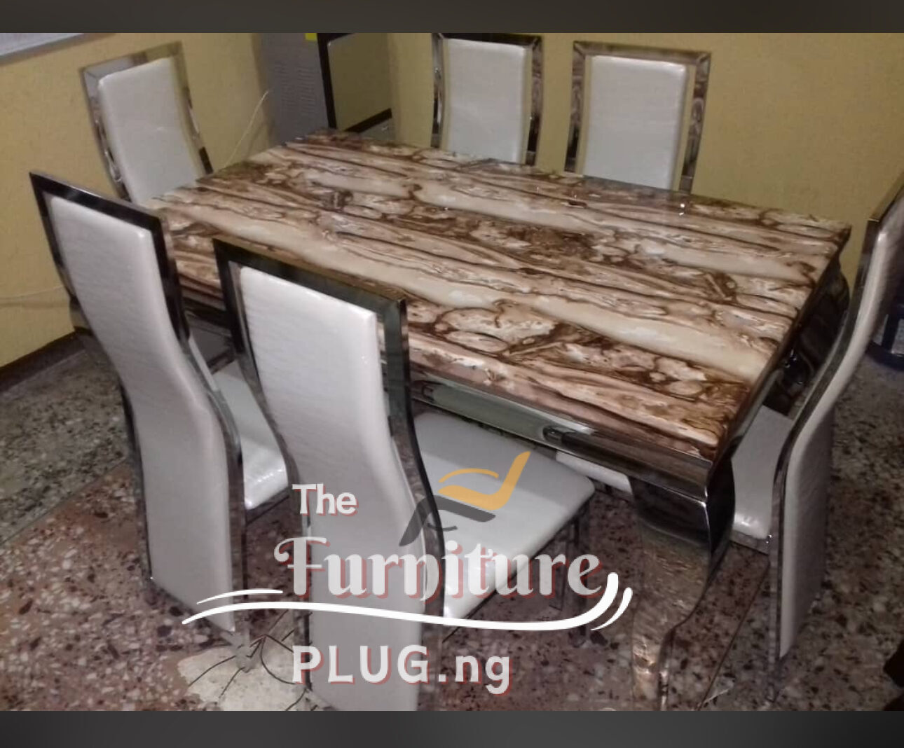 Classy 6 Seater Marble Top Dining Set 1 dining room furniture in Nigeria