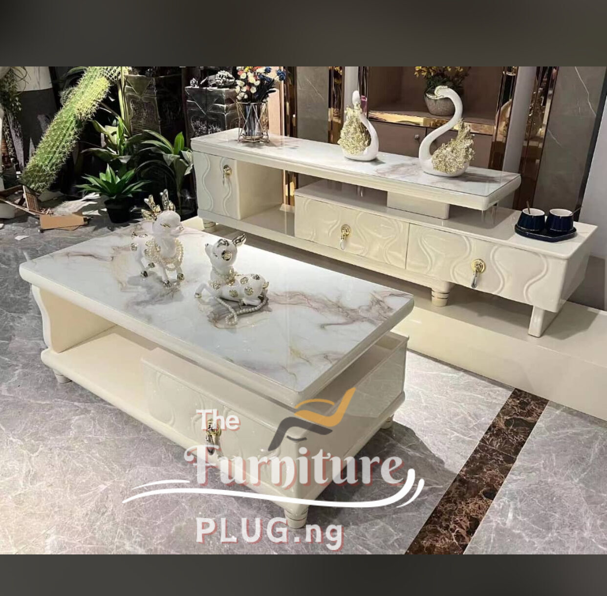 Contemporary TV stand and Center table set 1 Contemporary TV stand and Center table set