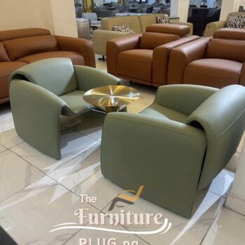 Luxury Leather Accent Single Lounging Chair - Furniture Plug Nigeria