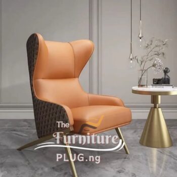 Luxury Leather Accent Single Lounging Chair - Furniture Plug Nigeria