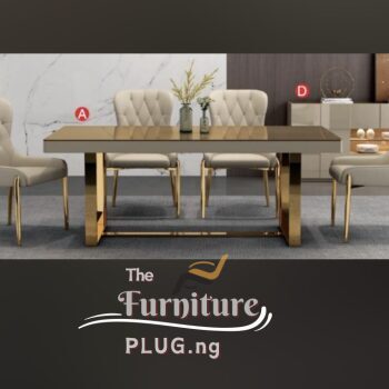 6 seater premium dining set with gold frame