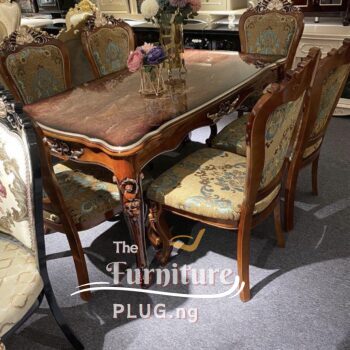 Affordable Wooden 6 seater Royal dining table set - The Furniture Plug