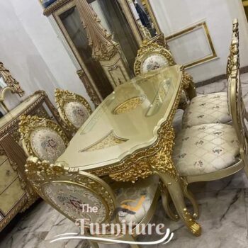 Modern Turkish Royal 6 Seater golden Dining Set ogun state