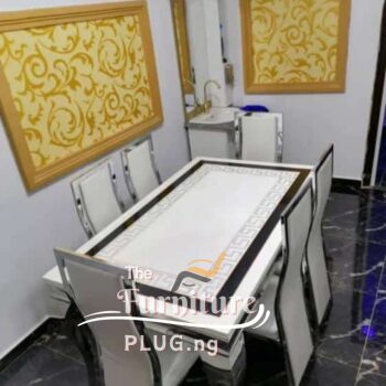 modern design living room dining set with silver frame