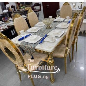 Premium Contemporary Marble Top 6 Seater Dining Set calabar