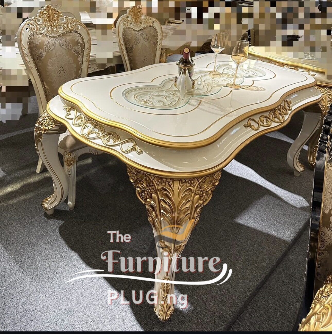 Royal Turkish Design 6 Seater Luxury Dining Table set 3 Royal Turkish Design Dining 6 seater set Nigeria