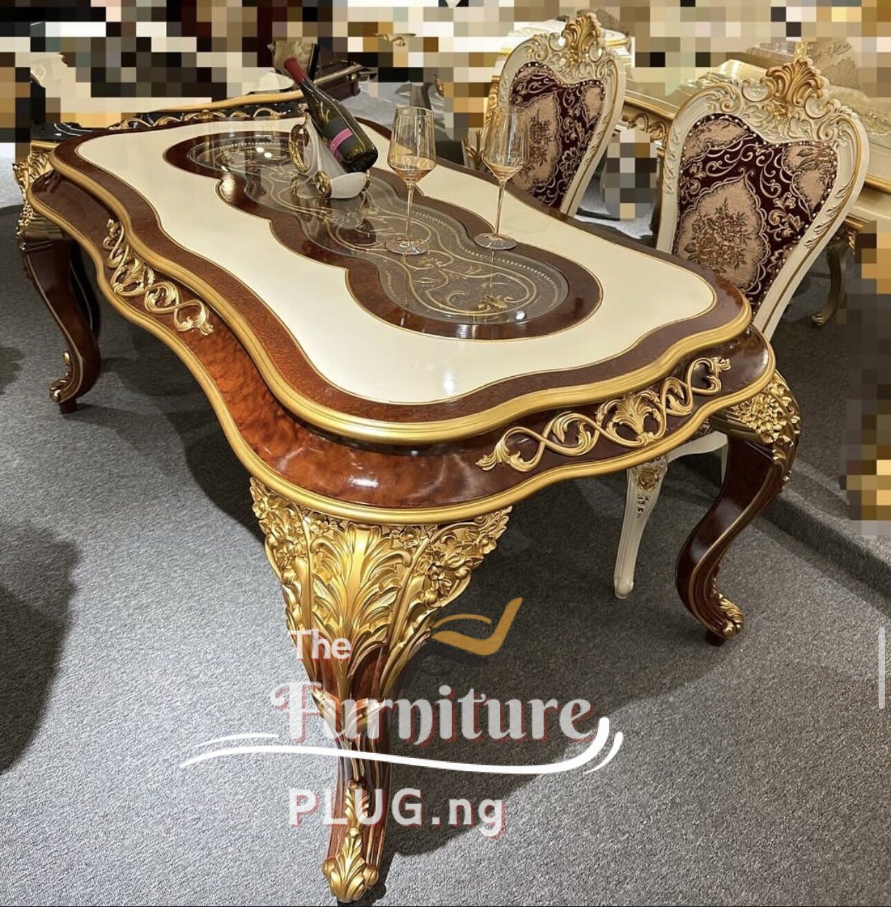 Royal Turkish Design 6 Seater Luxury Dining Table set 1 Royal Turkish Design Dining 6 seater set Nigeria