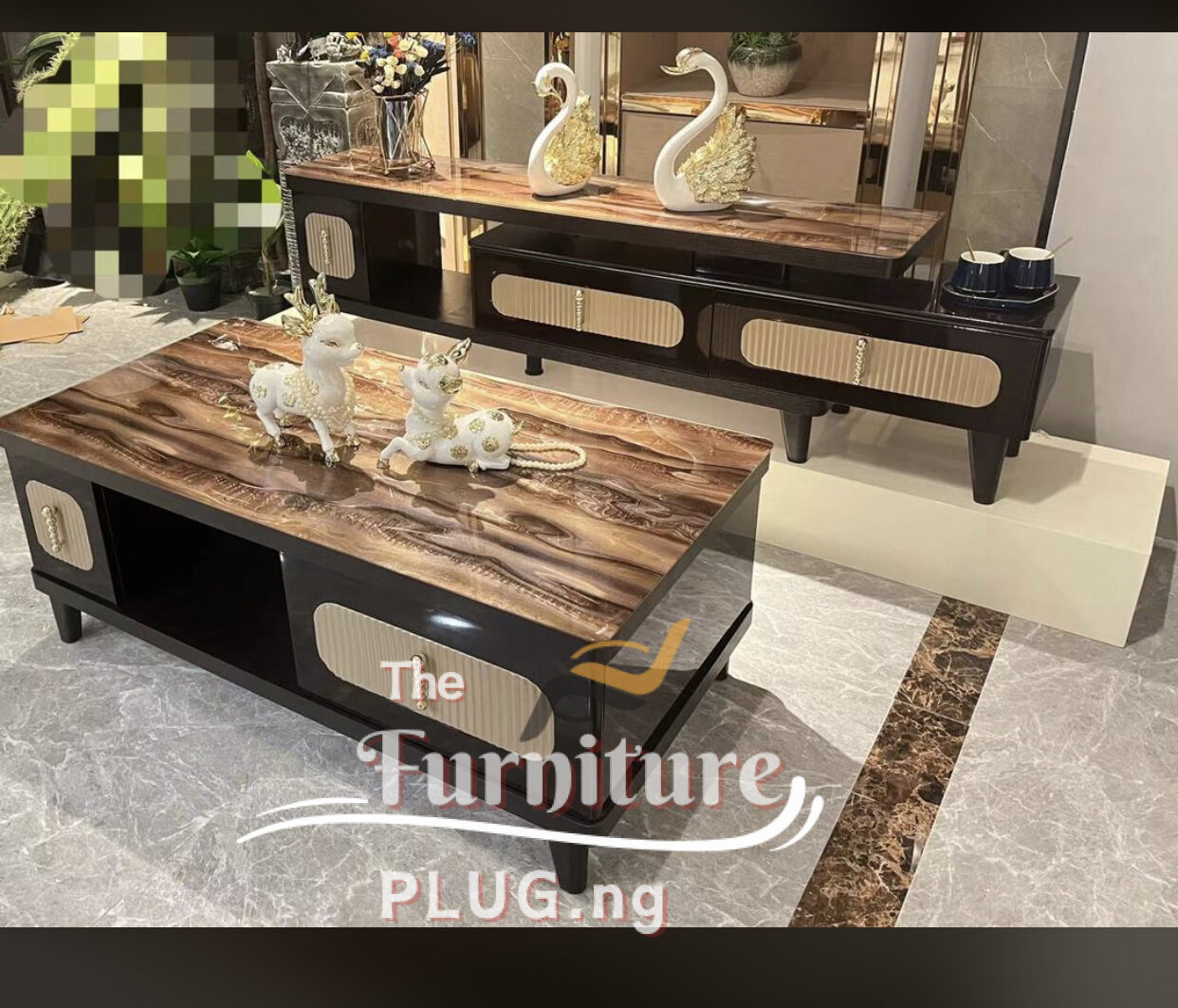 Contemporary TV stand and Center table set 1 Contemporary TV stand and Center table set