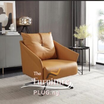 Luxury Leather Accent Single Lounging Chair - Furniture Plug Nigeria