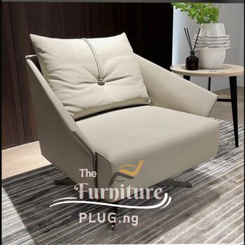 Luxury Leather Accent Single Lounging Chair - Furniture Plug Nigeria