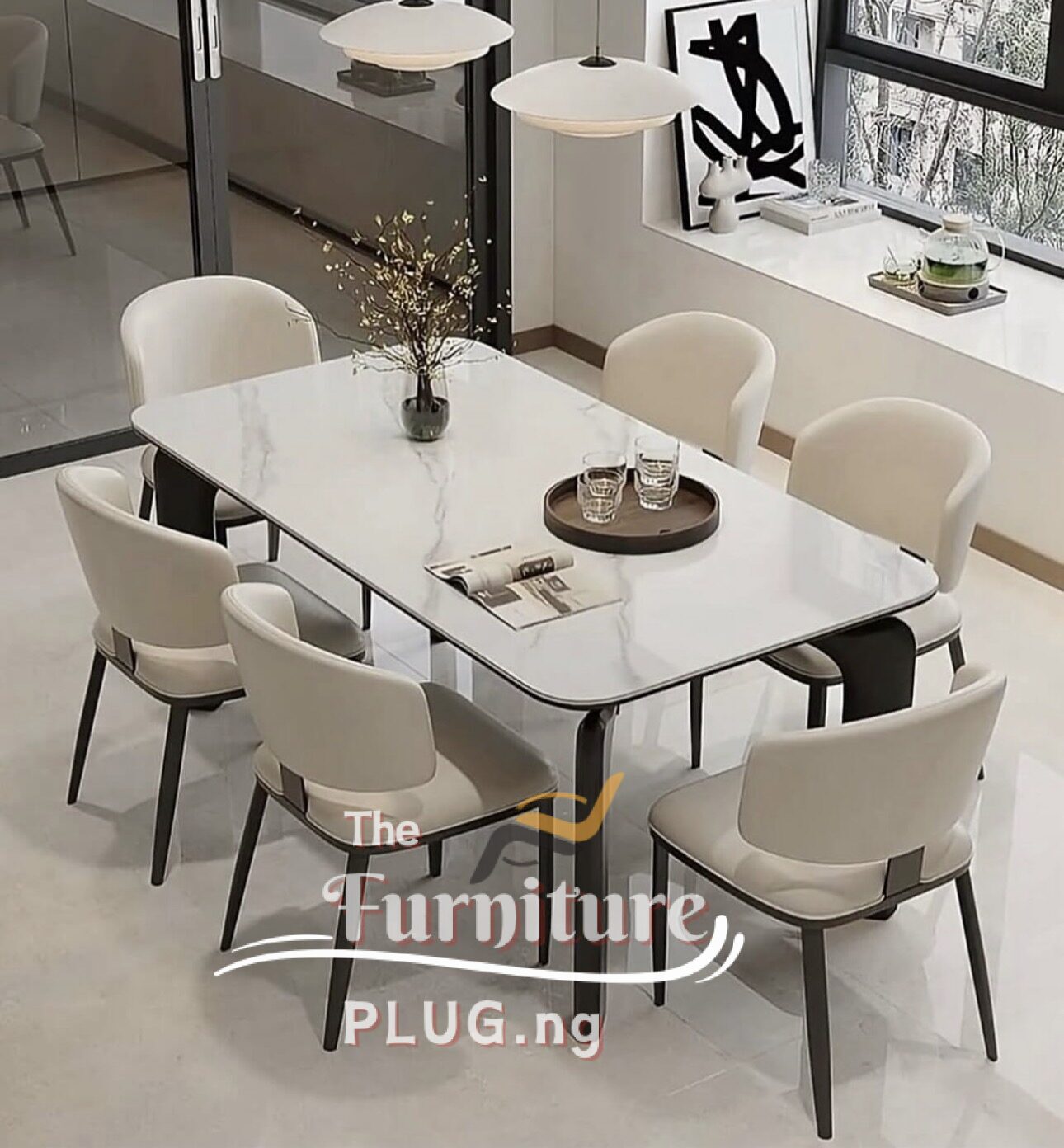 Premium Modern Design 6 Seater Dining Set 1 modern design living room dining set abuja