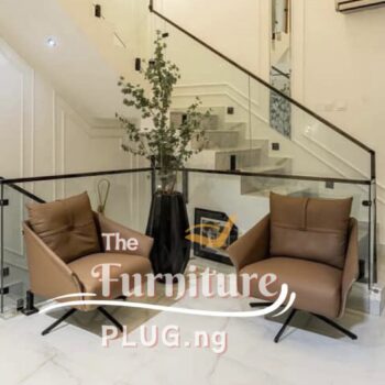 Luxury Leather Accent Single Lounging Chair - Furniture Plug Nigeria