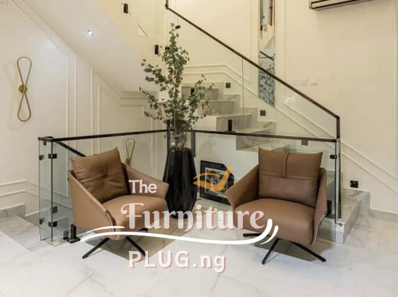 Luxury Accent Single Lounging Chairs 2 Luxury Leather Accent Single Lounging Chair - Furniture Plug Nigeria