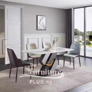 Premium Contemporary Marble Top 6 Seater Dining Set