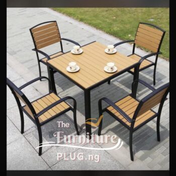Imported Outdoor Balcony 4 Seater wooden and metal frame dining set