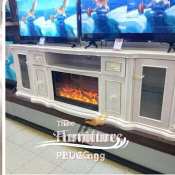 Living room Fireplace TV Console with decoder space and cabinets