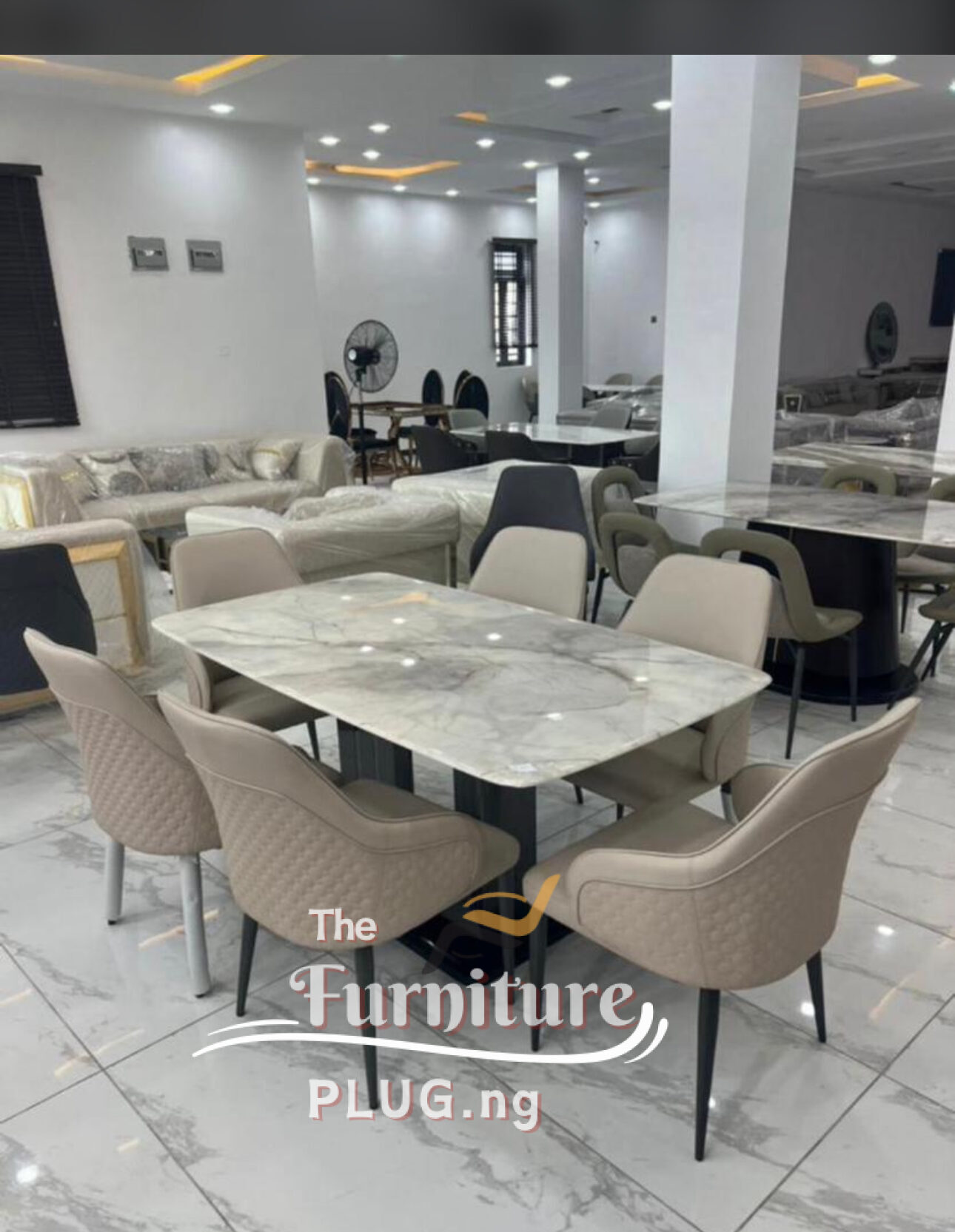 Premium Modern Design 6 Seater Dining Set 1 Modern Contemporary Design Marble Top 6 Seater Dining Set