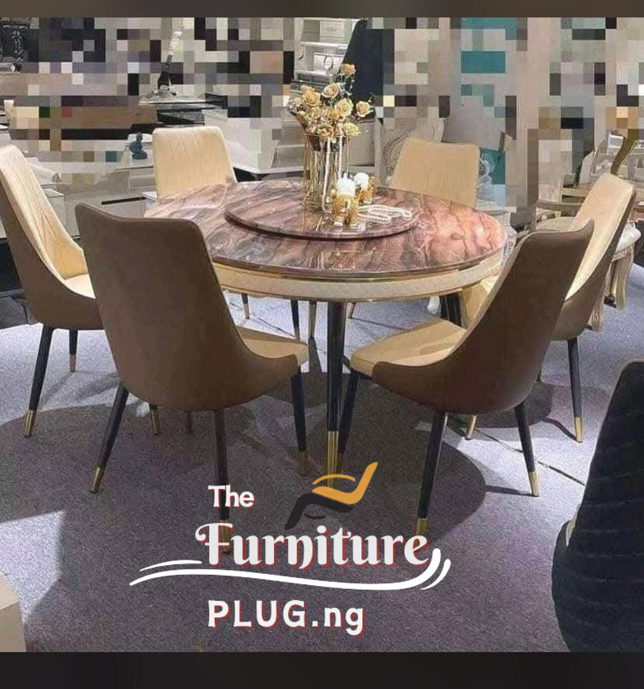 Modern 6 Seater Round Dining Table Set 1 Modern 6 Seater Round Dining Table Set