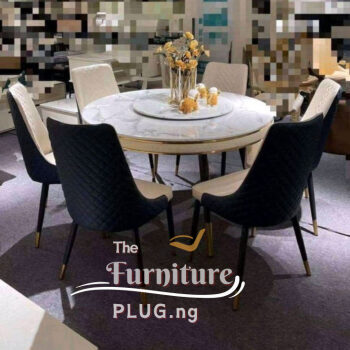 Modern 6 Seater Round Dining Table Set