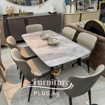 Classy Marble Top Design 6 Seater Dining Set