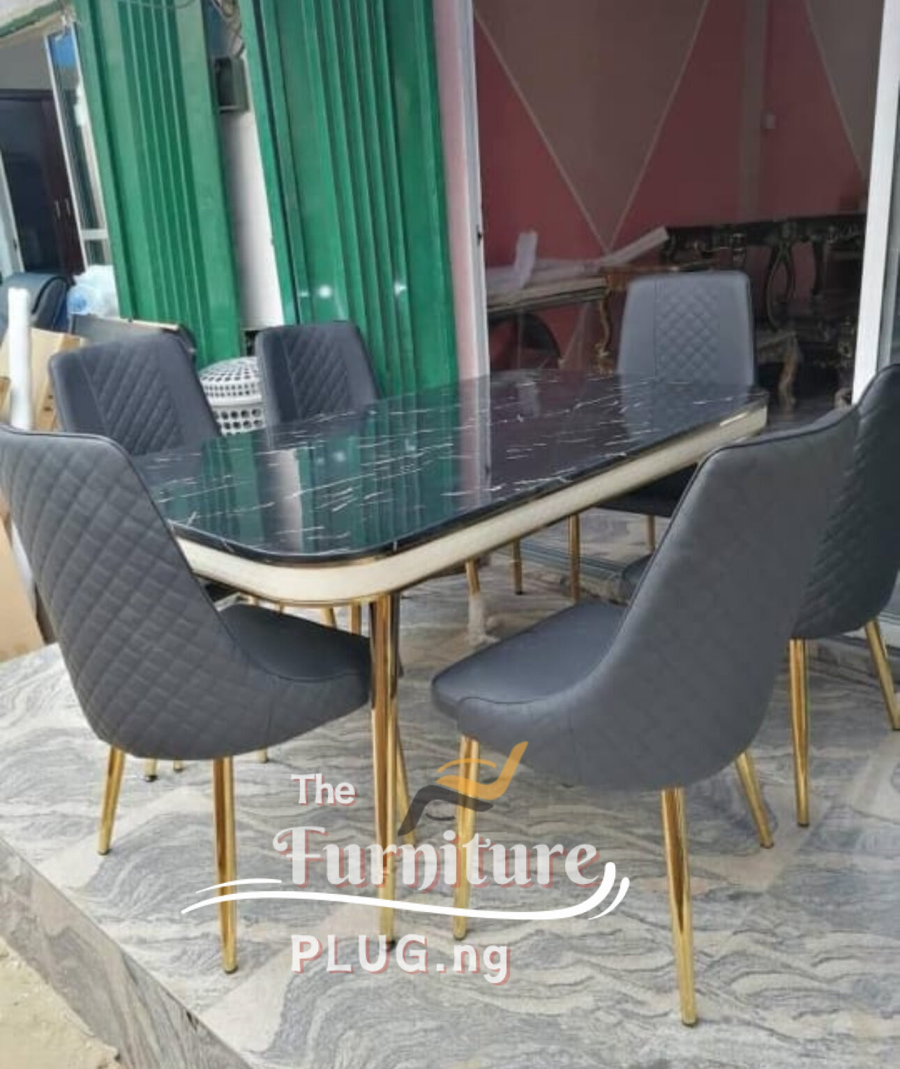 Modern Design Marble Top 6 Seater Dining Set 3 Premium Contemporary Marble Top 6 Seater Dining Set near me