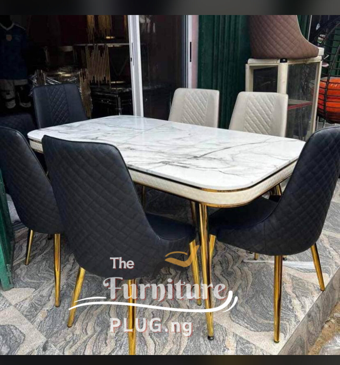 Modern Design Marble Top 6 Seater Dining Set 4 Premium Contemporary Marble Top 6 Seater Dining Set near me