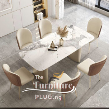 Luxury 6 Seater Dining Table Set with Marble Top