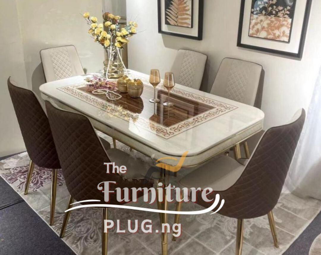 Modern Design Marble Top 6 Seater Dining Set 1 Premium Contemporary Marble Top 6 Seater Dining Set near me