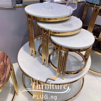 Classy Marble Top Center table and 3 Pieces of Side stools set